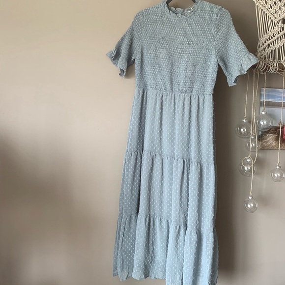 Adeline Swiss Dot Midi in Light Blue - Medium - Picture 5 of 5